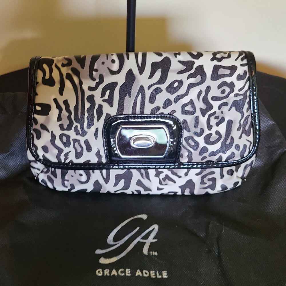 Grace Adele Ocelot Reese clutch w/ shoulder strap